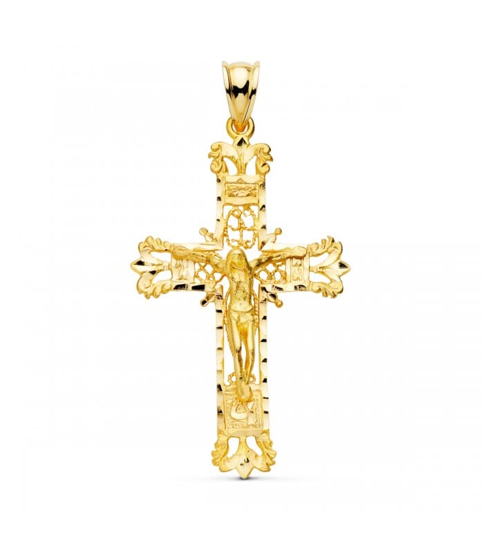 Cruz Filigrana Cristo Oro Amarillo K Mm Alda