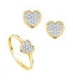 Set da comunione in oro bicolore 18kt cuore