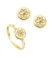 Set da comunione oro giallo 18kt a tondo fiore