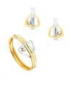 Set Prima Comunione oro bianco e giallo 18kt triangolo