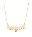 Collana donna oro giallo 18kt frase -AMOR-