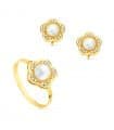 Set da comunione oro giallo 18 kt con fiore perla