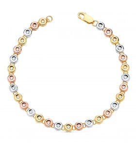 Pulsera Riviere Diamantes 0.520 Qts. Oro Tricolor 18K