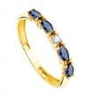 Anello Marquise oro giallo 18kt Blu