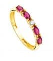 Anello Marquise oro giallo 18kt fucsia