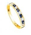 Anello donna Disco oro giallo 18kt pietre blu