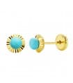 Clous d'oreilles turquoise Alina 5 mm 18 kt