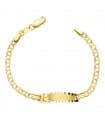 Bracciale Bambini oro giallo 18Kt con targhetta e orso 13 cm