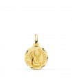 Medaglia angelo custode oro 18kt intagliata 14mm