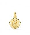 Madonna Medaglia Sacra Pendente traforato Oro 18 kt 16 mm