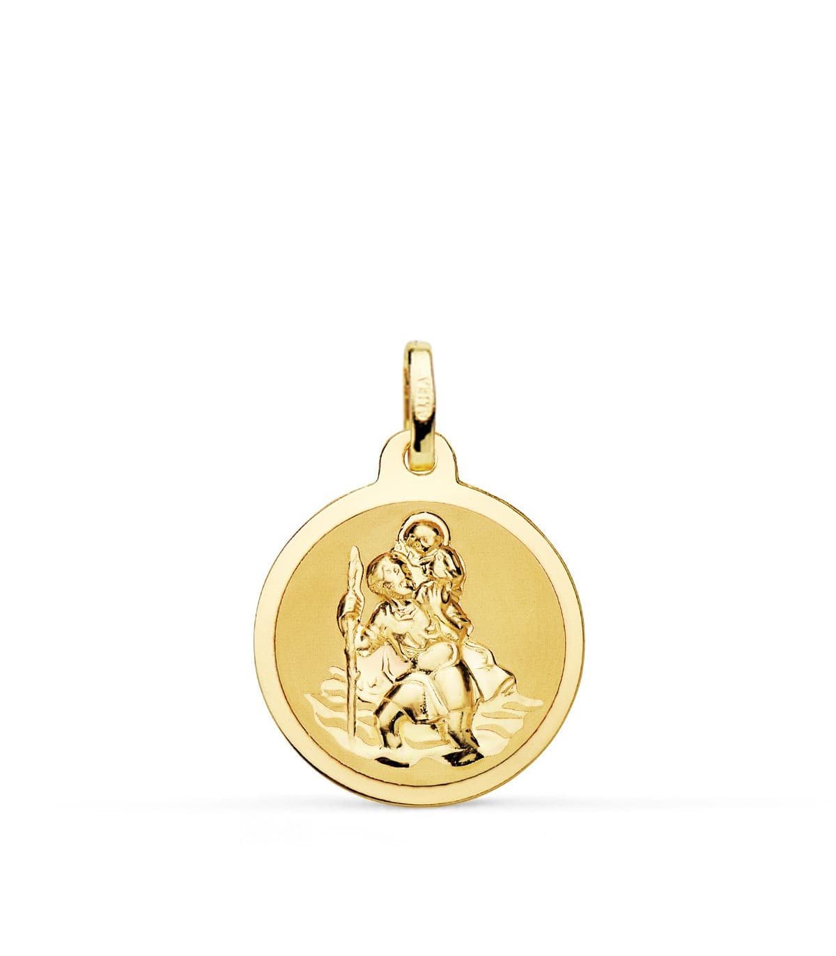 Médaille Saint Christophe 18K 18mm Diamanté