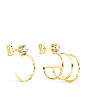 Pendientes Sand Spring Oro 18K | pendiente trepador, trepadores de oro 18 kilates