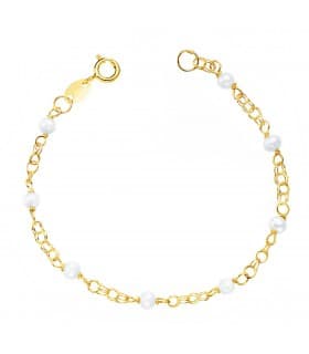 Pulsera Martina oro 18K Perlas pulsera de bebe niña regalos de nacimiento bautizo