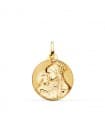 Medaglia Madonna Maria tenerezza Oro 18kt 18mm lucida