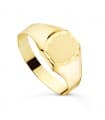 Anillo Sello Oro Amarillo 18K Grabado