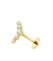 Piercing all'orecchio Zircon oro giallo 18kt