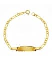 Bracciale targhetta Bambini oro 9kt Grumetta alternata