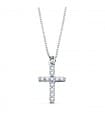 Collana Croce diamanti 0090 ct oro bianco 18Kt