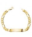 Bracciale uomo con incisione Figaro oro 18kt 21,5 cm