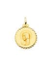 Médaille Vierge Marie au voile Or 18K 20mm Striée