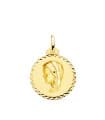 Medalla Virgen Niña Talla Oro Amarillo 18 K 20 MM