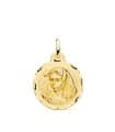 Medaglia Madonna Macarena Oro 18kt 20 mm intagliata