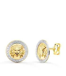 Alda Joyeros, joyería online | Pendientes Medusa Oro Bicolor 18K