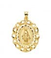 Medaglia Madonna Miracolosa cornice Oro 18kt 30 mm