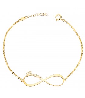 Pulsera de oro amarillo infinito