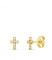 Orecchini Cross diamanti 0,060 ct oro giallo 18Kt