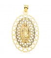 Medalla Virgen de Guadalupe Corazones 18K 50mm