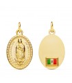 Medaglia Guadalupe bandiera Messico Oro 18kt 20mm ovala