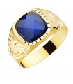 Anello chevalier Hugo oro 18kt Spinello blu