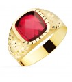 Anello chevalier Hugo oro 18kt Spinello rosso