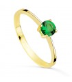 Anello solitario verde oro giallo 18kt