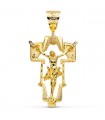 Ciondolo Cristo Croce oro giallo 18 Kt 77 mm