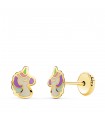 Orecchini Bambina Unicorno oro giallo 18kt