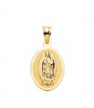 Medaglia 18Kt Madonna Guadalupe 21mm ovala lucida