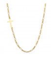 Collana con croce 18 Kt Maglia alternata 42cm