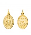 Medaglia ovale Madonna Miracolosa oro 18kt 20mm