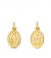 Medaglia ovale Madonna Miracolosa oro 18kt 14mm