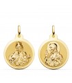 Scapolare Madonna del Carmelo 9 kt 22mm Lucido