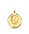 Ciondolo Madonna bordo lucido oro giallo 18 kt 24 mm