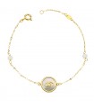 Bracciale donna oro 18kt Occhio Greco Madreperla 20cm