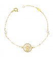 Bracciale donna oro 18Kt Mano di Fatima Madreperla 20cm