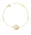 Bracciale oro giallo 18kt Croce Madreperla 20cm