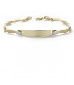 Bracciale con targhetta Spring bicolore 18 cm 18 Kt