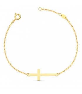 Pulsera de mujer oro 1ª ley 18 kilates pulsera con cadena cruz