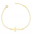 Bracciale croce in oro giallo 18 Kt