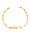 Bracciale targhetta da bambini Farfalla oro 18kt 13cm